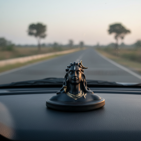Adiyogi Shiva Tripund Tilak Idol – 2.5 Inch Polyresin | Car, Home, Gift | Lifetime Warranty | Dev Tattva