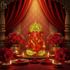 Gold Plated Titwala Ganesha Idol