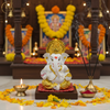 Gold Plated Titwala Ganesha Idol White – "3.5 inch" Polyresin | Car, Gift, Home | 3-Y Warranty | Dev Tattva