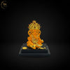Gold Plated Crown Ganesha Idol with Base – 4.5 Inch | 5 Colours | Lifetime Warranty | Dev Tattva