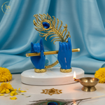 Krishna Hand Flute Glossy Blue –