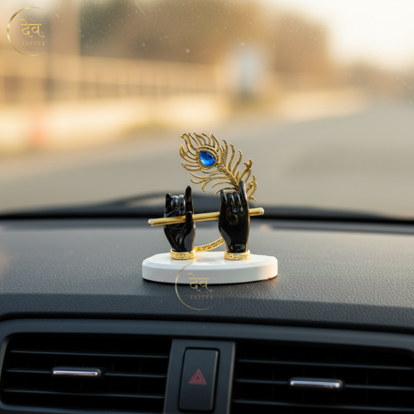 Krishna Hand Flute Glossy Black – "4 inch" Polyresin | Car, Gift, Home | 3-Y Warranty | Dev Tattva