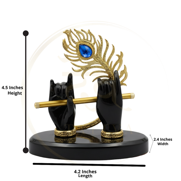 Krishna Hand Flute Idol 4.5 Inch, 3 Colors, Car Dashboard, Home & Gift | Life time warranty- Dev Tattva