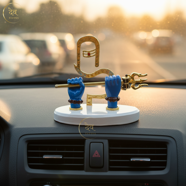 Shiv Hand with Trishul Blue – "4.5 inch" Polyresin | Car, Gift, Home | 3-Y Warranty | Dev Tattva