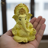 Ganesha Idol Ivory Matte Gold – "3.5 inch" Polyresin | Car, Gift, Home | 3-Y Warranty | Dev Tattva