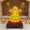 Ganesha Idol Matte Yellow Gold – "3.5 inch" Polyresin | Car, Gift, Home | 3-Y Warranty | Dev Tattva