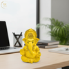 Ganesha Idol Matte Yellow Gold – "3.5 inch" Polyresin | Car, Gift, Home | 3-Y Warranty | Dev Tattva
