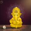 Ganesha Idol Matte Yellow Gold – "3.5 inch" Polyresin | Car, Gift, Home | 3-Y Warranty | Dev Tattva