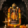 Handcrafted Vishnu murti holding the Sudarshan Chakra and conch in a mandir niche