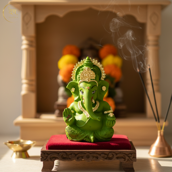 Ganesha Matte Gold Idol 3.5 Inch | 8 Colours | Car, Home & Gift | Lifetime Warranty