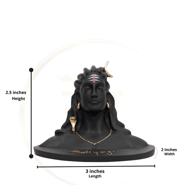 Adiyogi Shiva Tripund Tilak Idol – 2.5 Inch Polyresin | Car, Home, Gift | Lifetime Warranty | Dev Tattva
