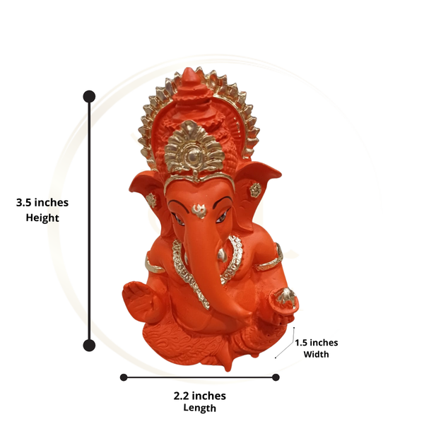 Ganesha Matte Gold Idol 3.5 Inch | 8 Colours | Car, Home & Gift | Lifetime Warranty