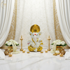 Gold Plated Titwala Ganesha Idol White – "3.5 inch" Polyresin | Car, Gift, Home | 3-Y Warranty | Dev Tattva