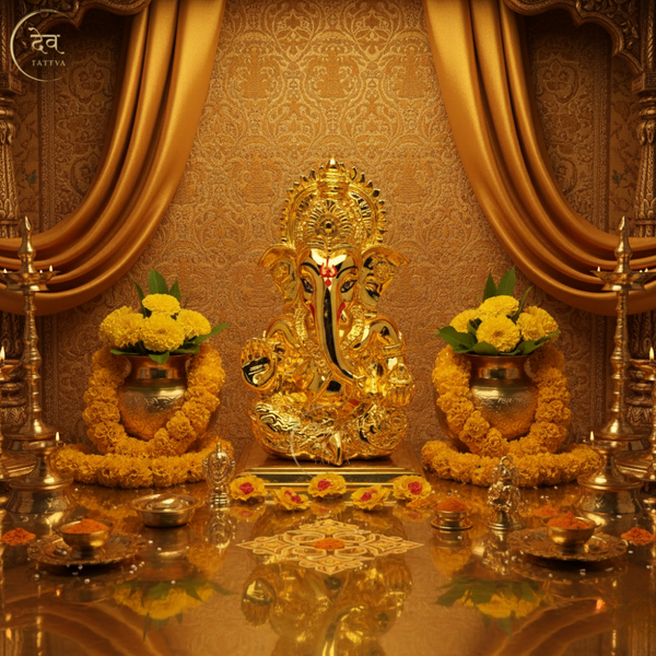 Gold Plated Titwala Ganesha Idol