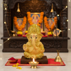 Gold Plated Titwala Ganesha Idol Badami – "3.5 inch" Polyresin | Car, Gift, Home | 3-Y Warranty | Dev Tattva