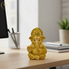 Gold Plated Titwala Ganesha Idol Badami – "3.5 inch" Polyresin | Car, Gift, Home | 3-Y Warranty | Dev Tattva