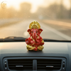 Gold Plated Titwala Ganesha Idol Red – "3.5 inch" Polyresin | Car, Gift, Home | 3-Y Warranty | Dev Tattva