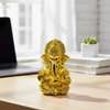 Gold Plated Titwala Ganesha Idol – "3.5 inch" Polyresin | Car, Gift, Home | 3-Y Warranty | Dev Tattva