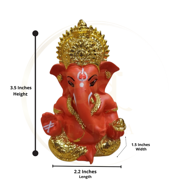 Gold Plated Ganesha Idol – 3.5 Inch | 7 Colours | Lifetime Warranty | Dev Tattva