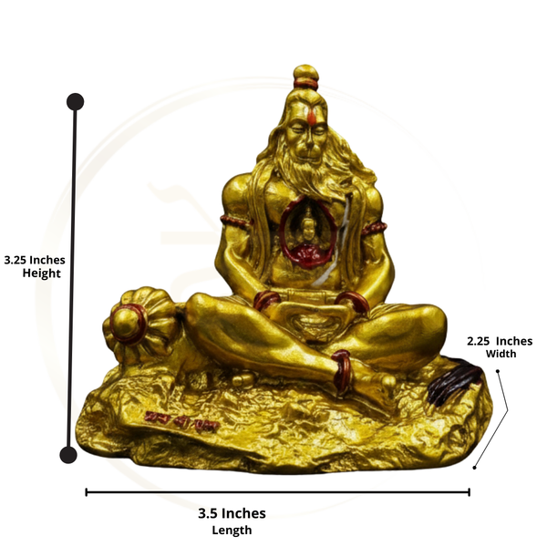 Hanuman Idol with Ram in Heart 3.25 Inch, 4 Colors, Car, Home & Gift, Lifetime Warranty – Dev Tattva
