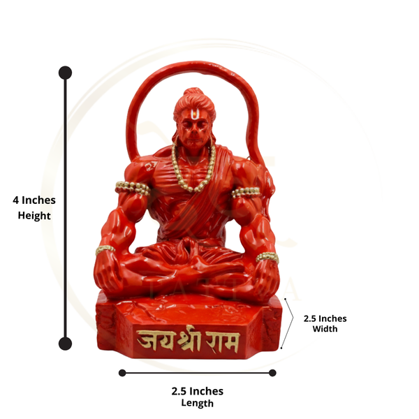 Hanuman Sitting Round Tail Idol 4 Inch | 3 Colours | Car, Home, Gift |Life time Warranty | Dev Tattva