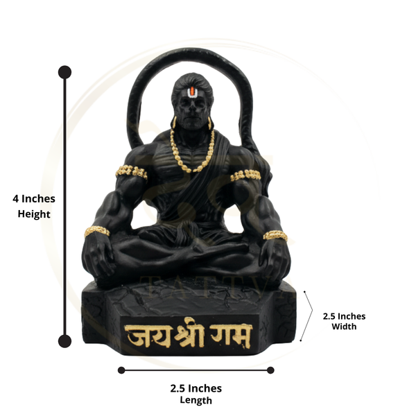 Hanuman Sitting Round Tail Idol 4 Inch | 3 Colours | Car, Home, Gift |Life time Warranty | Dev Tattva