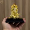 Ganesha Idol Gold Crown With Base Ivory – "4 inch" Polyresin | Car, Gift, Home | 3-Y Warranty | Dev Tattva