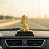 Ganesha Idol Gold Crown With Base Ivory – "4 inch" Polyresin | Car, Gift, Home | 3-Y Warranty | Dev Tattva