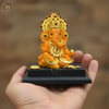 Ganesha Idol Gold Crown With Base Mango – "4 inch" Polyresin | Car, Gift, Home | 3-Y Warranty | Dev Tattva