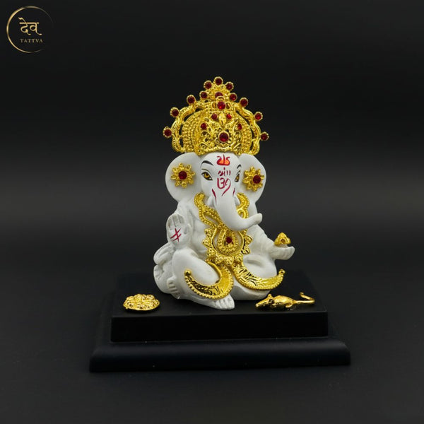Ganesha Idol Gold Crown With Base