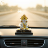 Ganesha Idol Gold Crown With Base White – "4 inch" Polyresin | Car, Gift, Home | 3-Y Warranty | Dev Tattva
