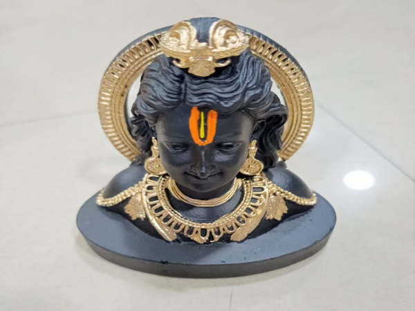 Ram Lalla Face Idol Matte Black – "3.25 inch" Fiber | Car, Gift, Home | 3-Y Warranty | Dev Tattva