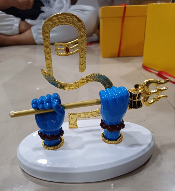 Shiv Hand with Trishul Blue – "4.5 inch" Polyresin | Car, Gift, Home | 3-Y Warranty | Dev Tattva