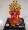 Ganesha Idol Gold Crown With Base Red – "4 inch" Polyresin | Car, Gift, Home | 3-Y Warranty | Dev Tattva
