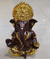Gold Plated Titwala Ganesha Idol Brown – "3.5 inch" Polyresin | Car, Gift, Home | 3-Y Warranty | Dev Tattva