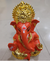 Gold Plated Titwala Ganesha Idol White – "3.5 inch" Polyresin | Car, Gift, Home | 3-Y Warranty | Dev Tattva