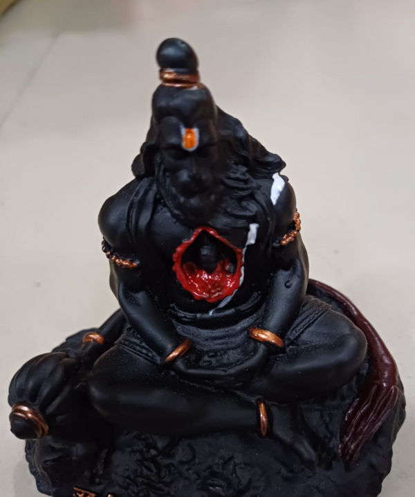 Hanuman Idol with Ram in Heart Black – "3.5 inch" Polyresin | Car, Gift, Home | 3-Y Warranty | Dev Tattva