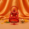 Hanuman Idol Sitting Round Tail Orange – "4 inch" Polyresin | Car, Gift, Home | 3-Y Warranty | Dev Tattva