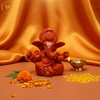 Ganesha Idol Soft Feel Mukut Orange – "3.5 inch" Polyresin | Car, Gift, Home | 3-Y Warranty | Dev Tattva