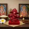 Ganesha Idol Soft Feel Mukut Maroon – "3.5 inch" Polyresin | Car, Gift, Home | 3-Y Warranty | Dev Tattva
