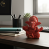 Ganesha Idol Soft Feel Mukut Orange – "3.5 inch" Polyresin | Car, Gift, Home | 3-Y Warranty | Dev Tattva