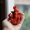Ganesha Idol Soft Feel Pagdi Orange – "3.5 inch" Polyresin | Car, Gift, Home | 3-Y Warranty | Dev Tattva