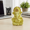 Ganesha Idol Ivory Matte Gold – "3.5 inch" Polyresin | Car, Gift, Home | 3-Y Warranty | Dev Tattva