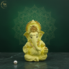 Ganesha Idol Ivory Matte Gold – "3.5 inch" Polyresin | Car, Gift, Home | 3-Y Warranty | Dev Tattva