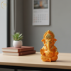 Ganesha Idol Matte Orange Gold – "3.5 inch" Polyresin | Car, Gift, Home | 3-Y Warranty | Dev Tattva