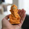 Ganesha Idol Matte Orange Gold – "3.5 inch" Polyresin | Car, Gift, Home | 3-Y Warranty | Dev Tattva