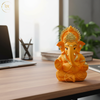 Ganesha Idol Matte Orange Gold – "3.5 inch" Polyresin | Car, Gift, Home | 3-Y Warranty | Dev Tattva
